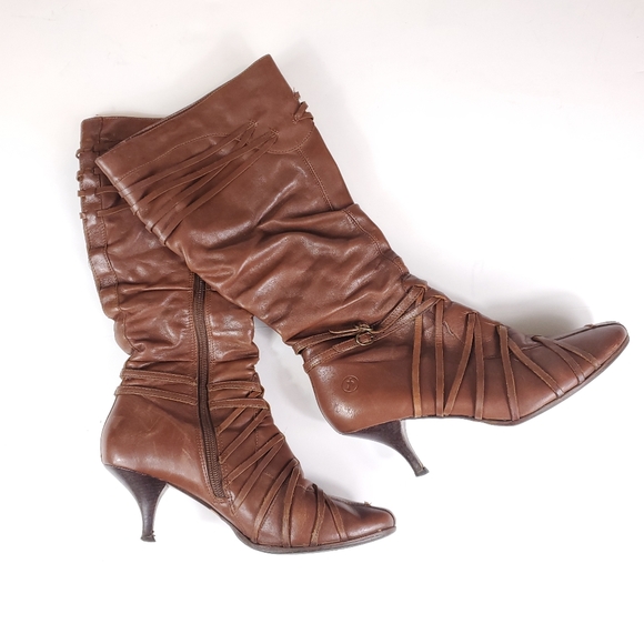 Bronx Shoes - Bronx Shoes Brown Leather Ulli High Boots